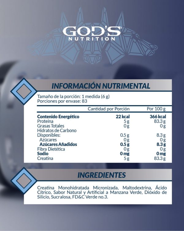 GOD'S CREATINE 500g - Imagen 2