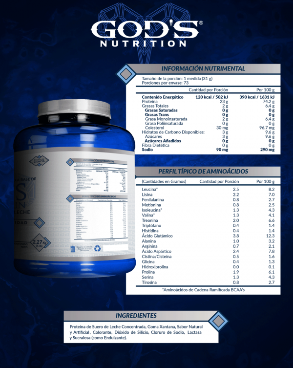 GOD'S WHEY PROTEIN 5 LBS - Imagen 2